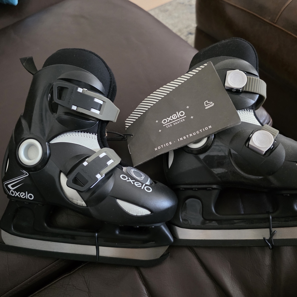 Oxelo Black and Gray Ice Skates
